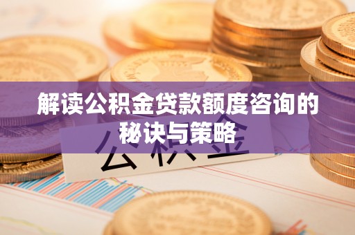 吉首解读公积金贷款额度咨询的秘诀与策略