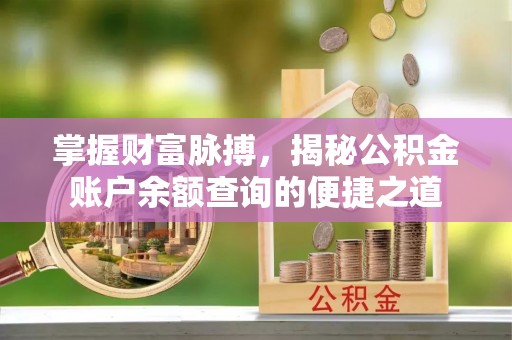吉首掌握财富脉搏，揭秘公积金账户余额查询的便捷之道