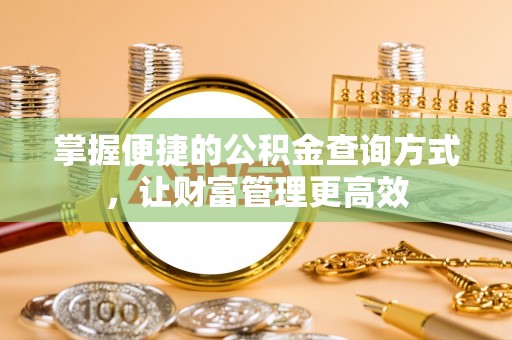 吉首掌握便捷的公积金查询方式，让财富管理更高效